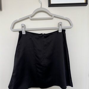 Reformation 100% Silk Black Mini Skirt